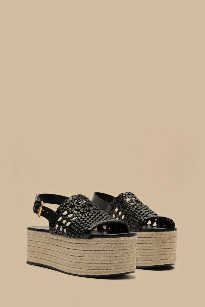 FARM RIO Black Woven Flatform Sandal outlook