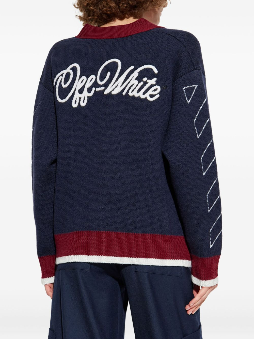 Varsity jacquard cardigan - 4