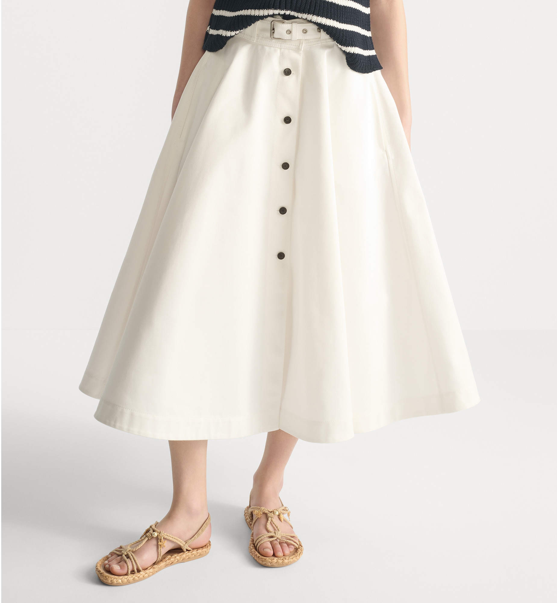 Mid-Length Belted Skirt - 4