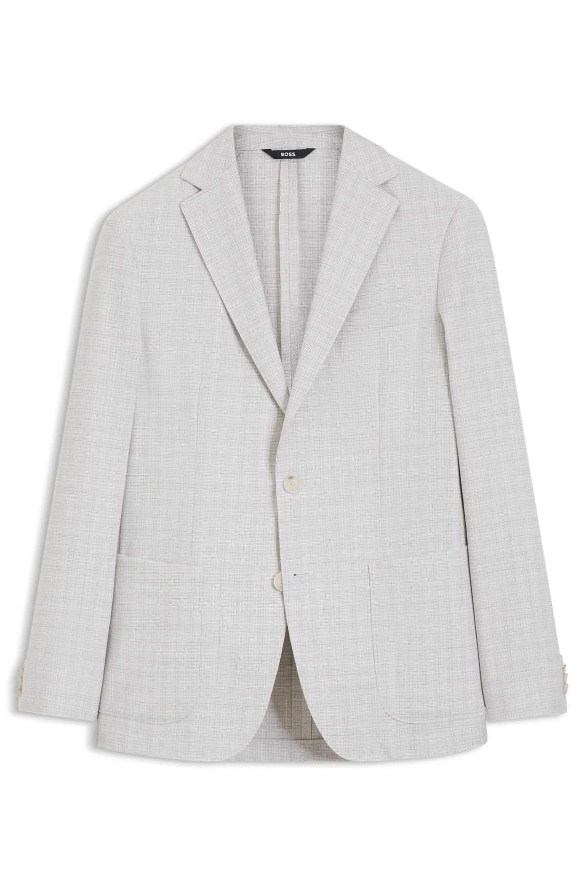 SLIM-FIT BLAZER IN CHECKED VIRGIN WOOL AND COTTON - 1