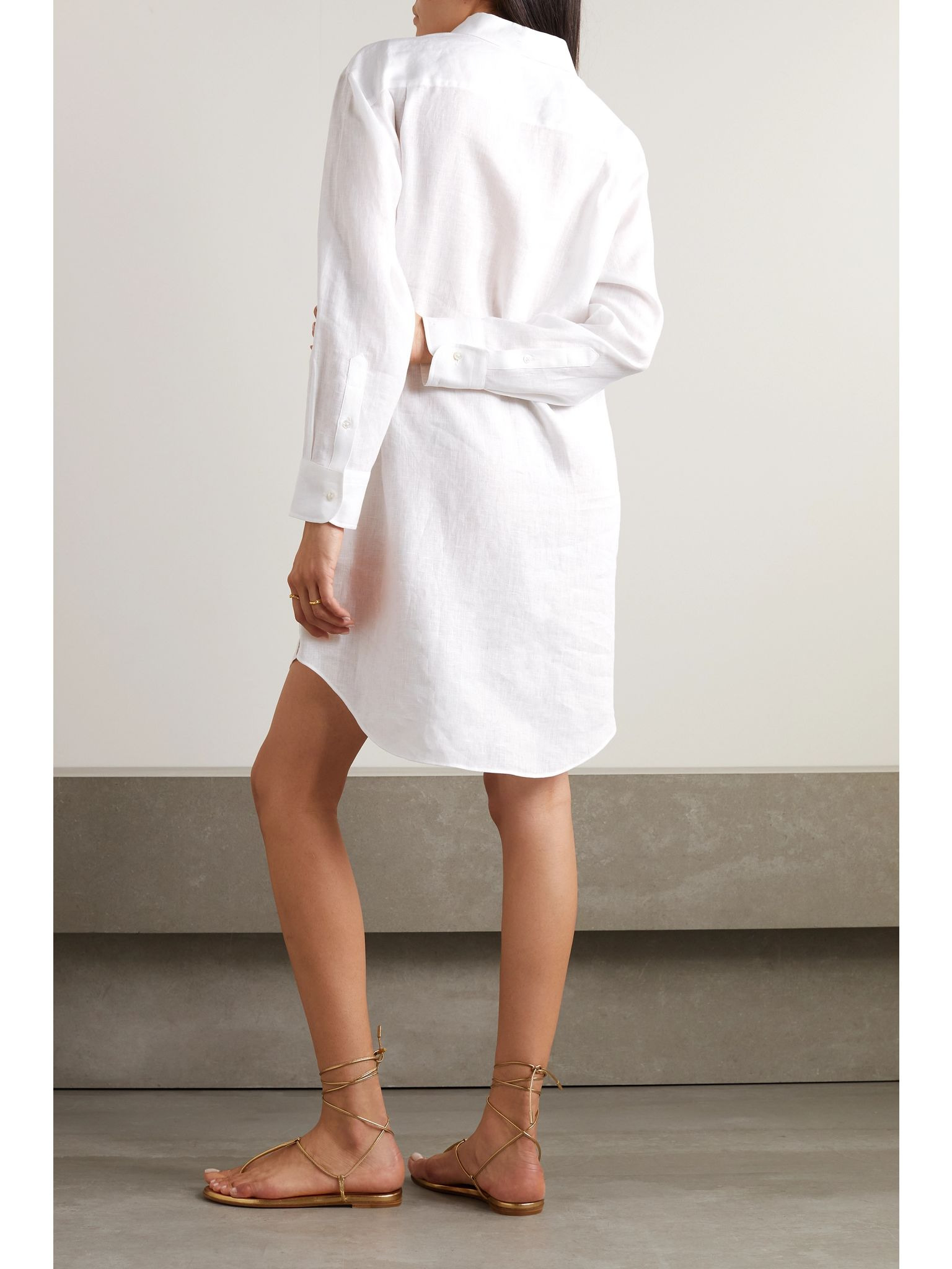 André oversized linen polo shirt White - 3
