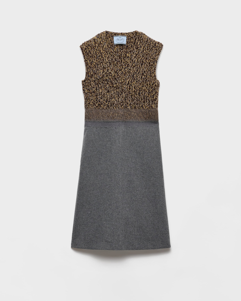Shetland wool and cashmere V-neck dress 1