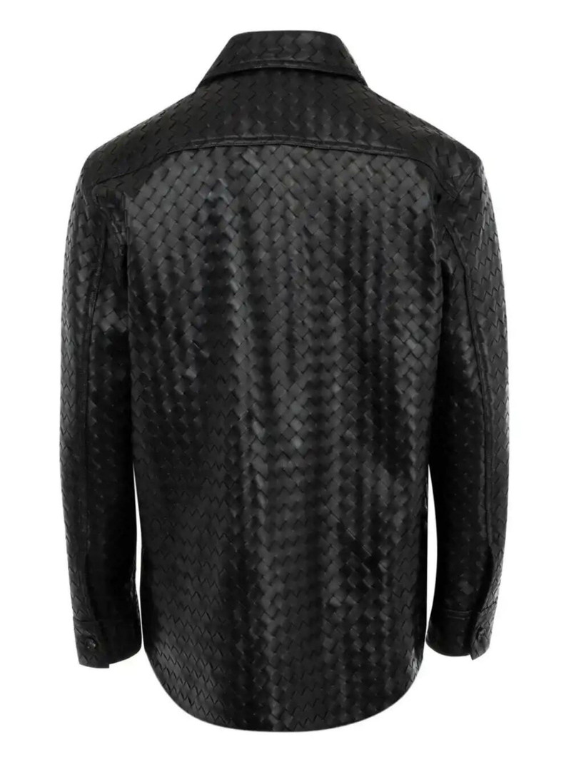 Bottega Veneta Intrecciato Leather Overshirt outlook