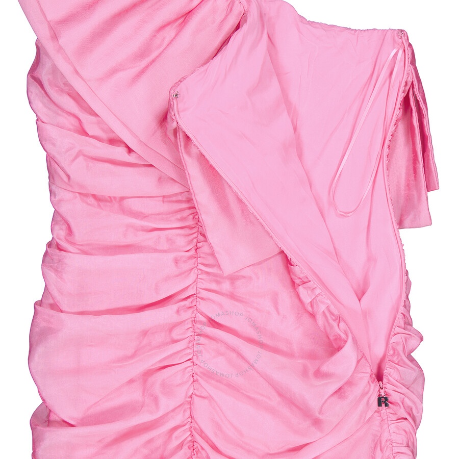 Rotate Cameo Pink Sheer Stain Ruffle One Shoulder Mini Dress - 7