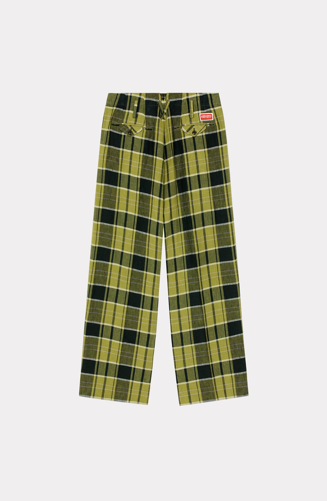 Loose check linen trousers - 2