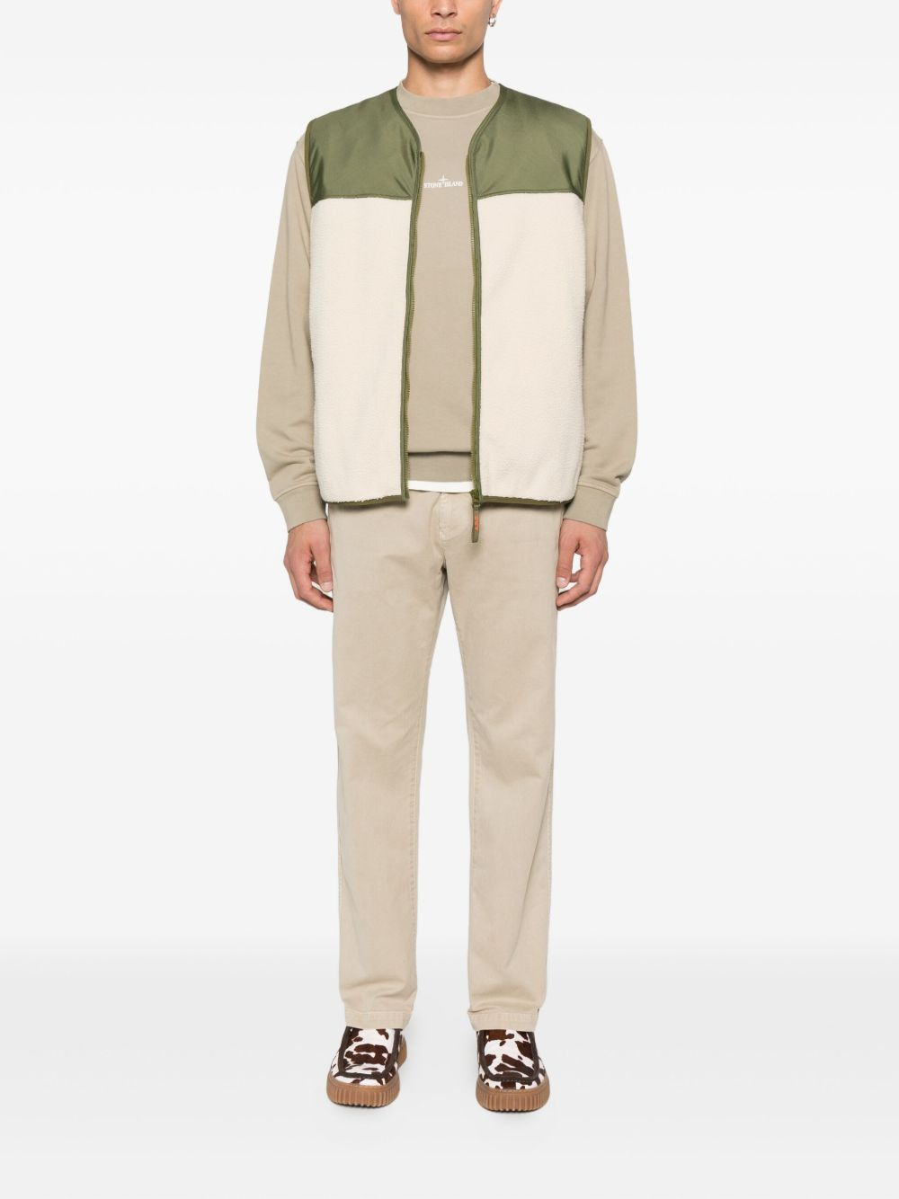 fleece-paneled zip-up vest - 2