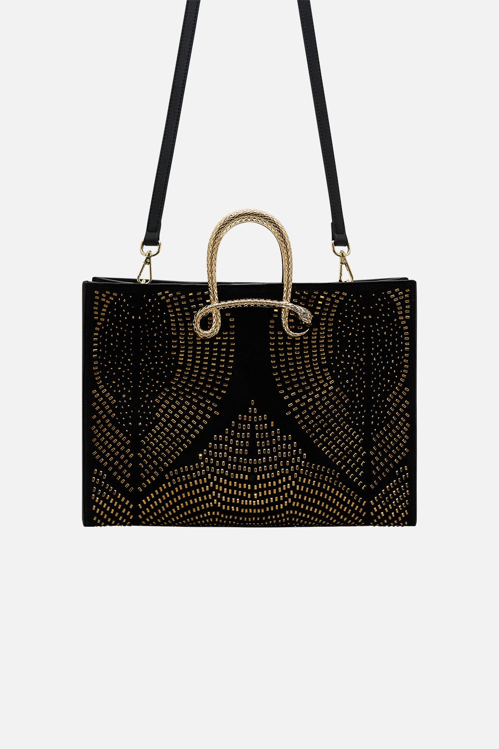 EAST WEST TOTE WITH SNAKE HANDLE - 4