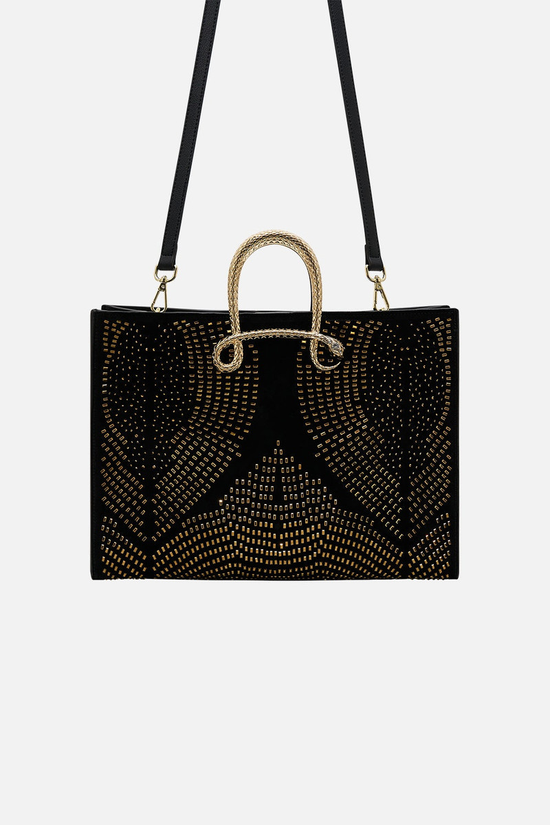 EAST WEST TOTE WITH SNAKE HANDLE 4