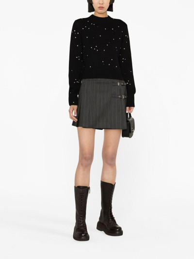 Alessandra Rich pleated virgin wool-blend miniskirt outlook