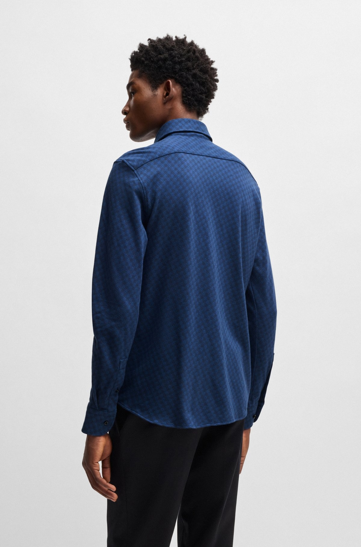 CASUAL-FIT LONG-SLEEVED SHIRT IN COTTON DOBBY - 5