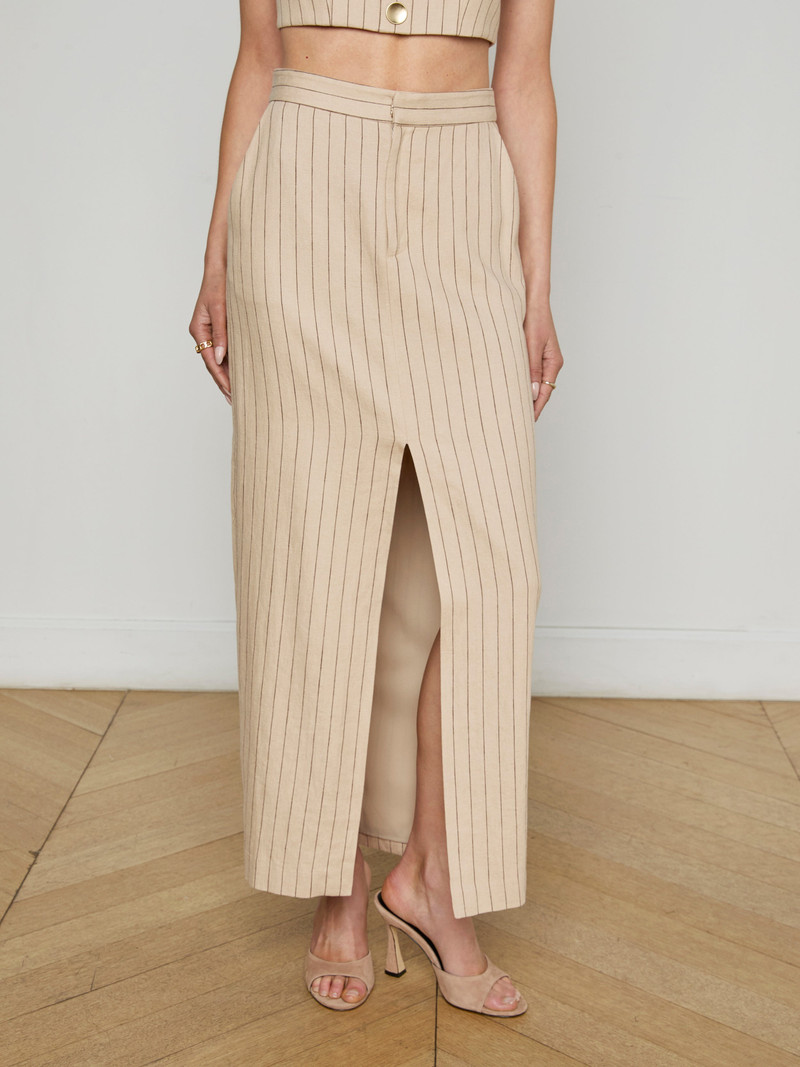 Maceline Pinstriped Maxi Skirt 4