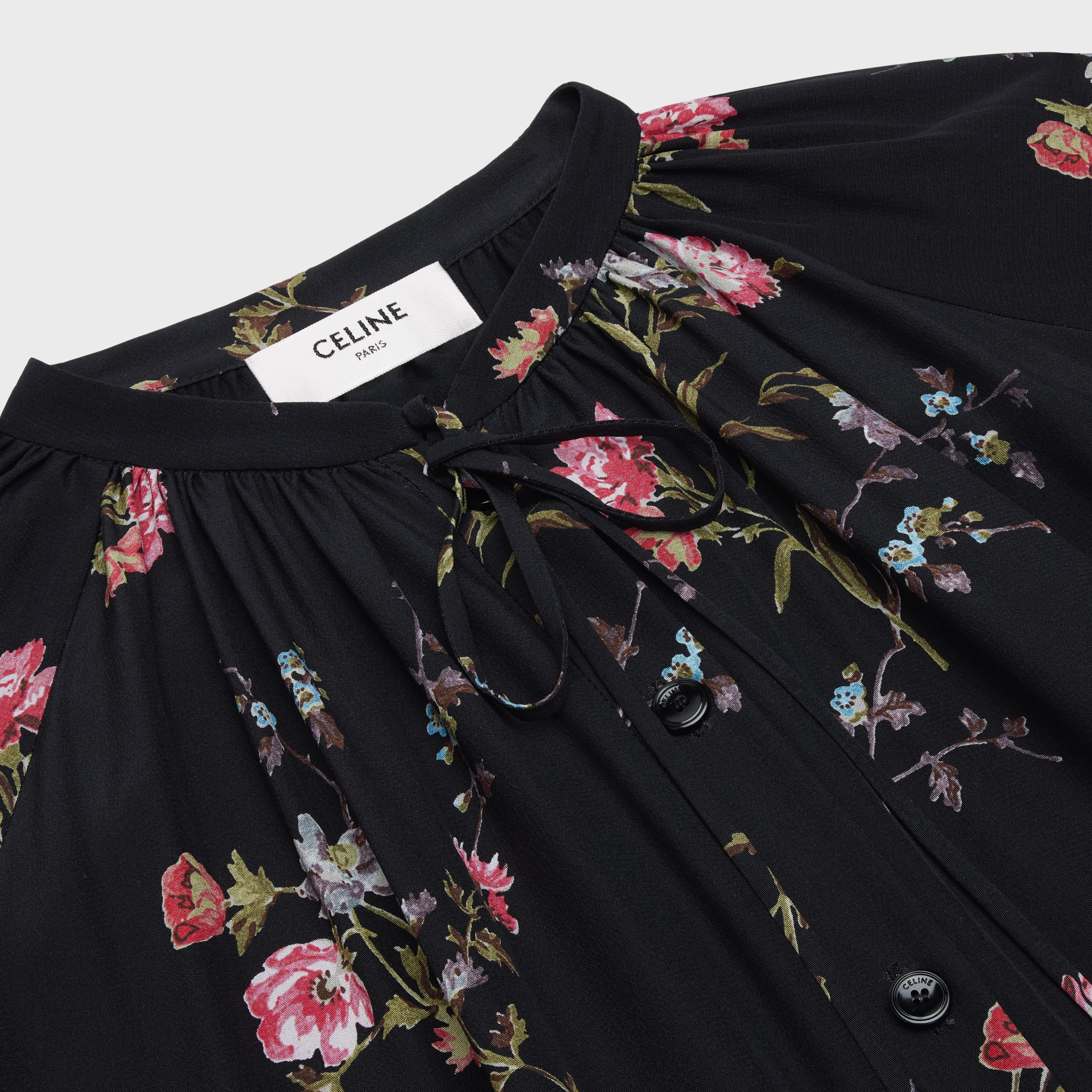 folk dress in crepe de chine - 3