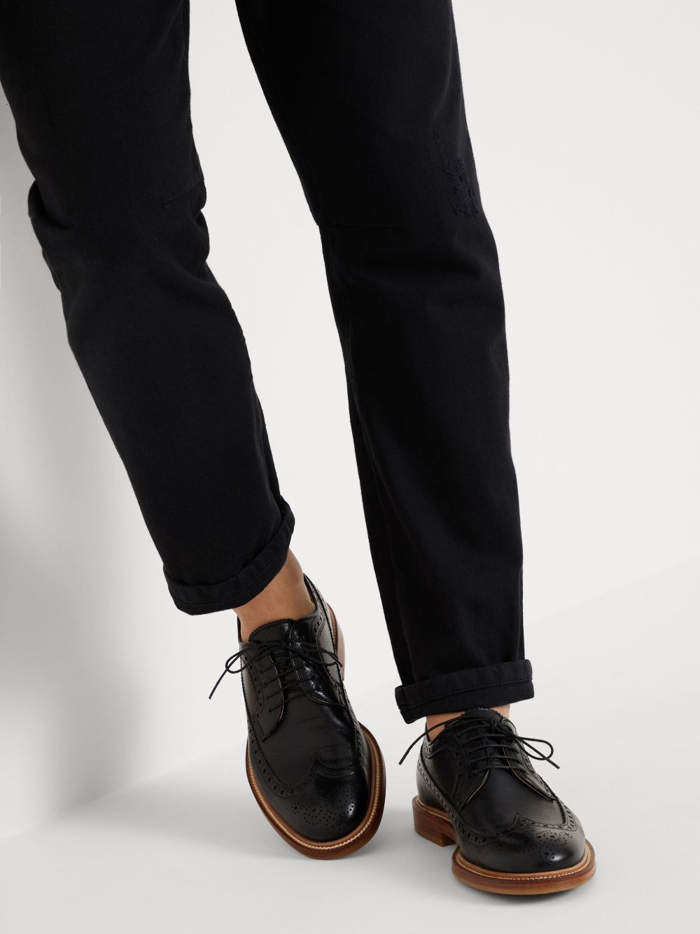 lace-up leather brogues - 5