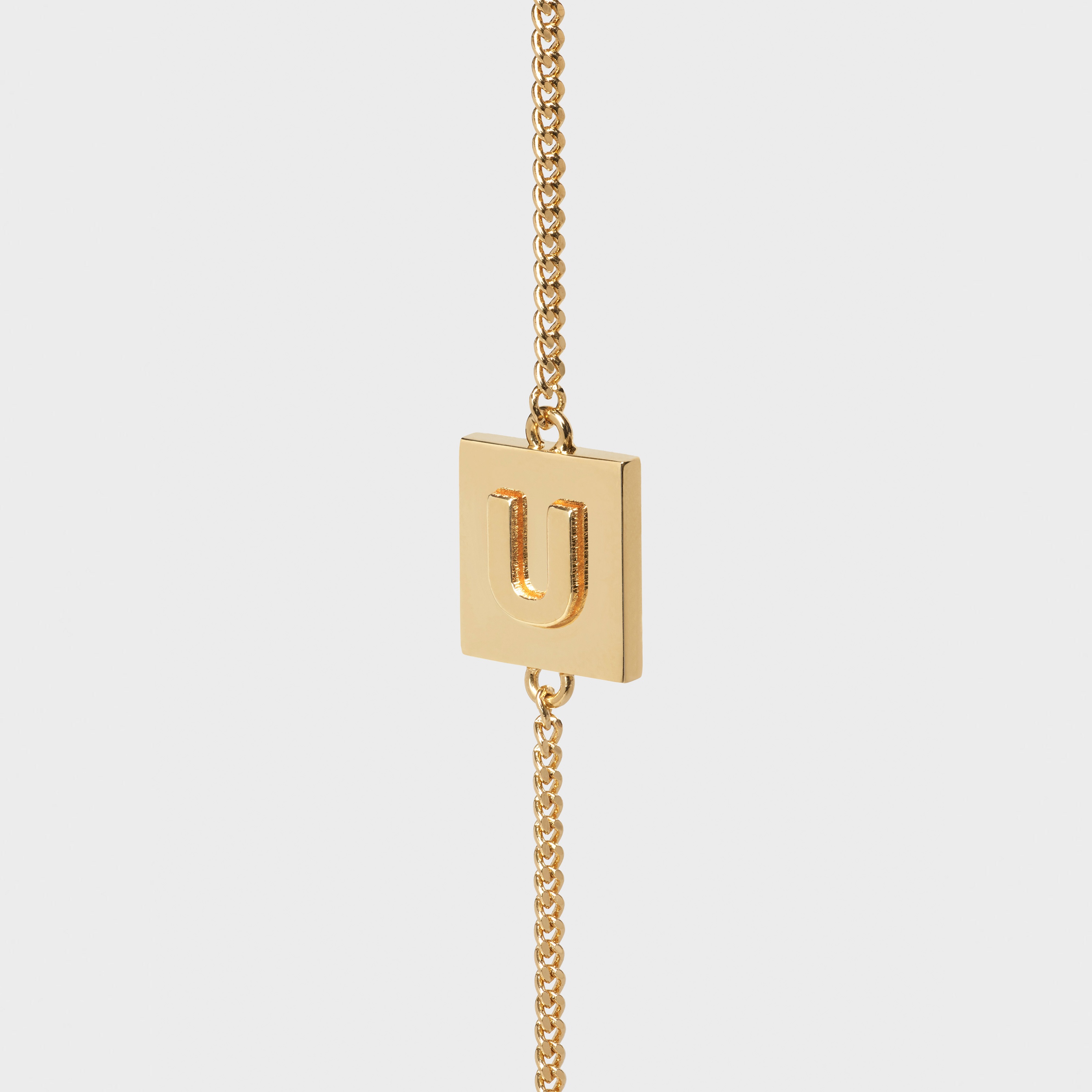 Alphabet U Bracelet in Brass - 1