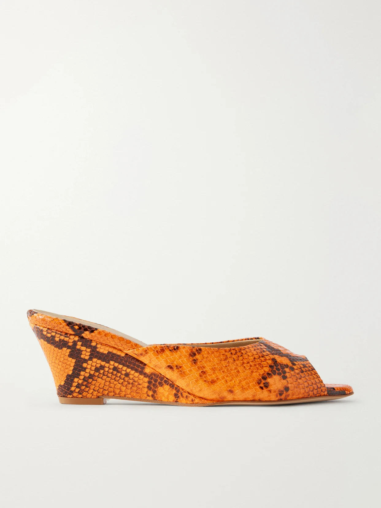 The Kit Snake-effect Leather Mules - 1
