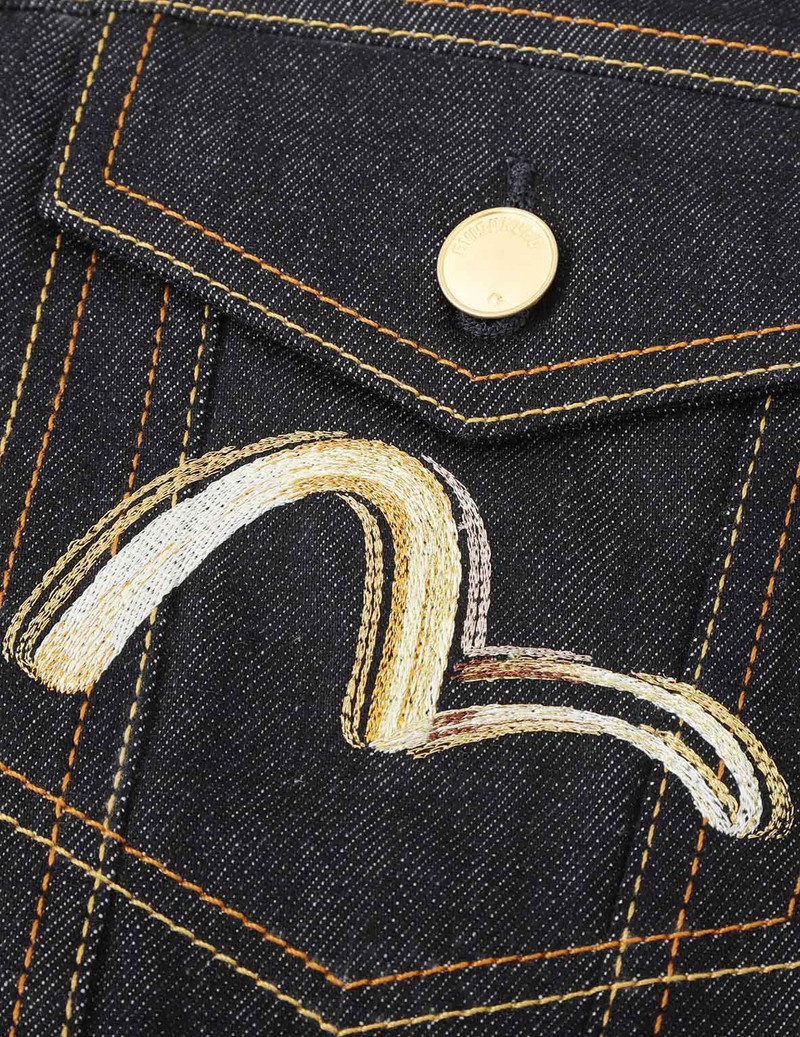 Hannya and Logo Embroidered Denim Jacket 11