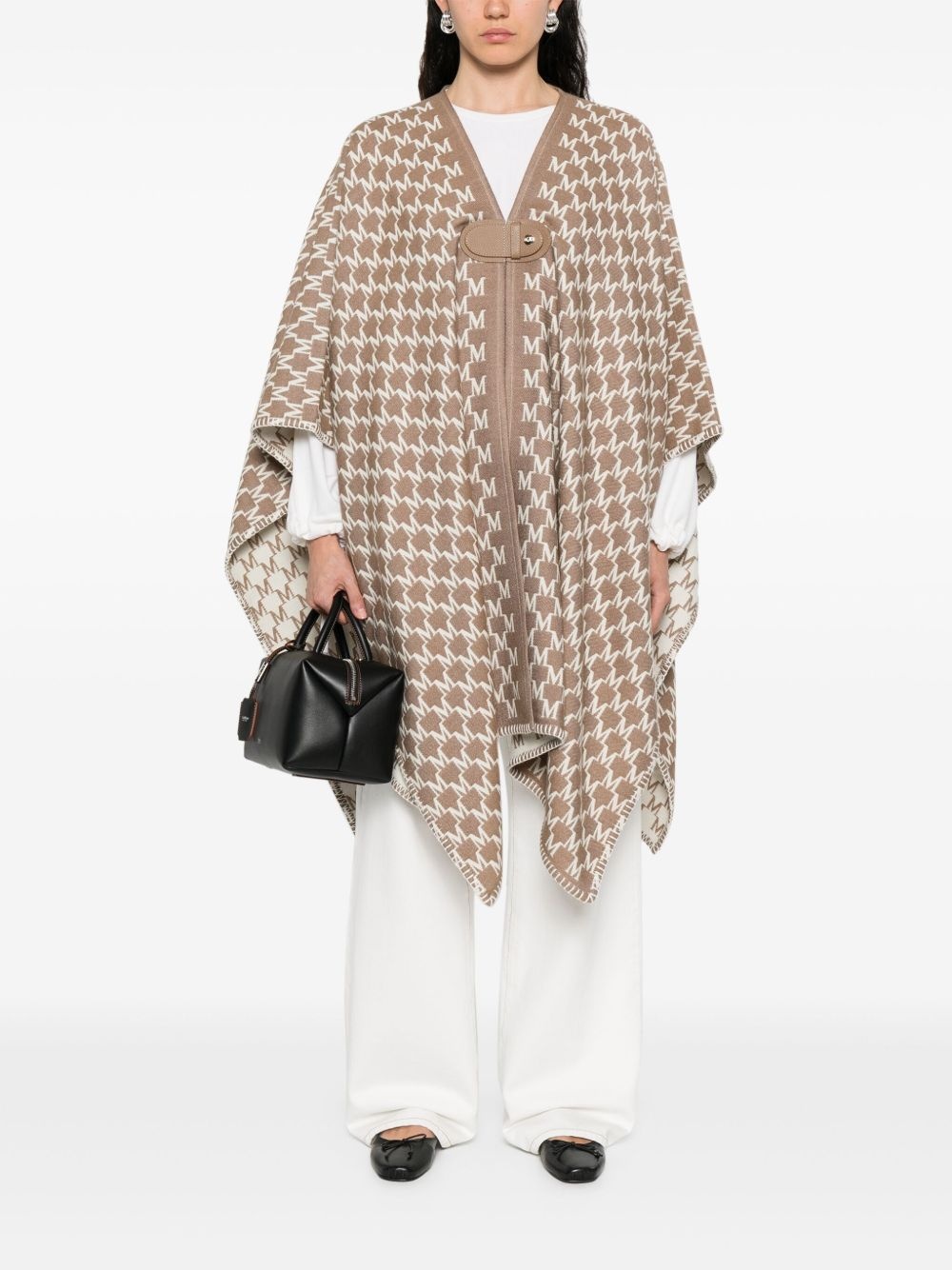 monogram-pattern cape - 2