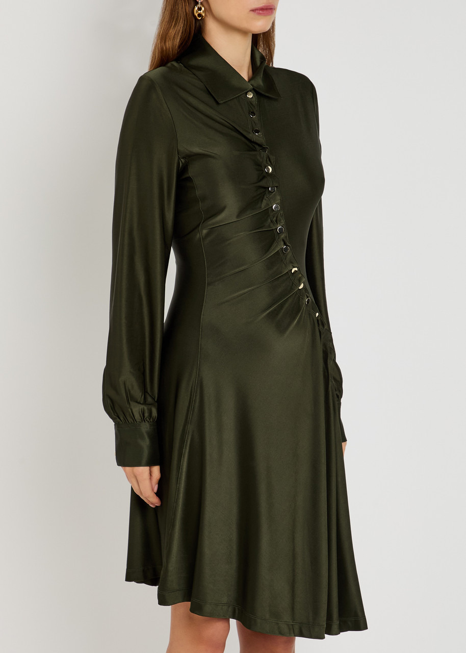 Rabanne Gathered Satin-jersey Shirt Dress - 2