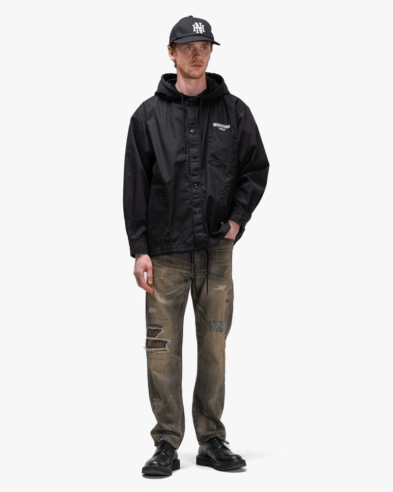 NEIGHBORHOOD Hooded Shirt LS Black outlook
