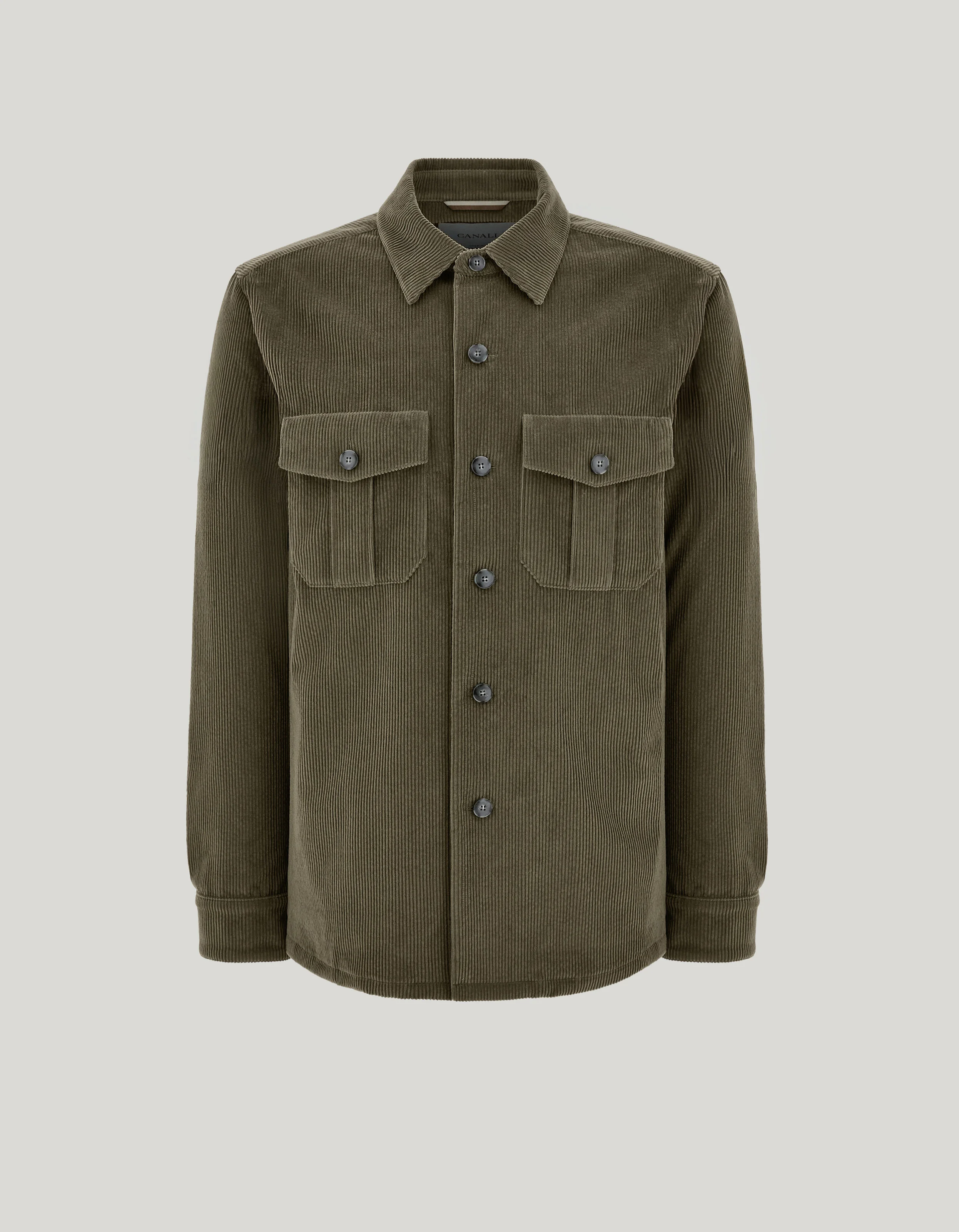 GREEN COTTON CORDUROY RELAXED-FIT SHIRT JACKET - 1
