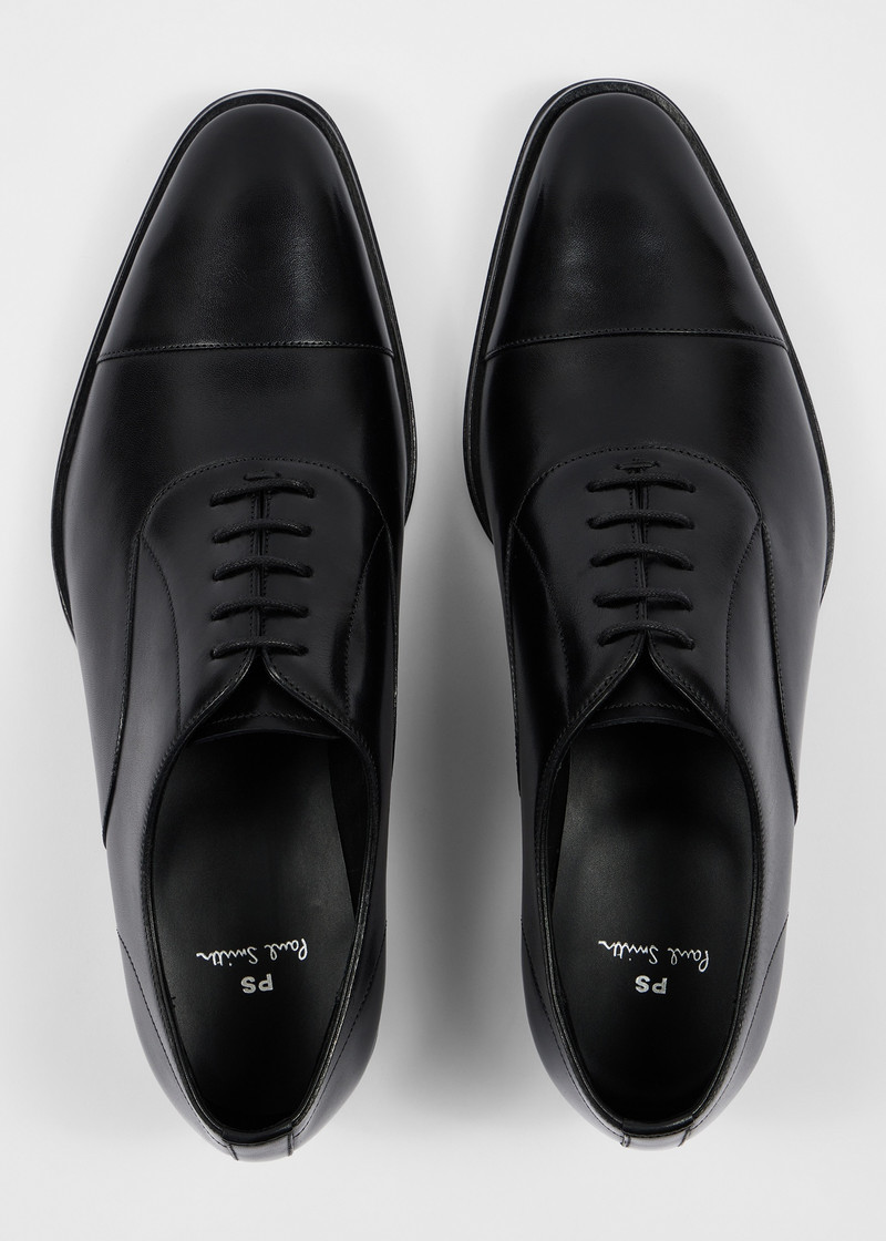 Black Leather 'Portman' Shoes 5
