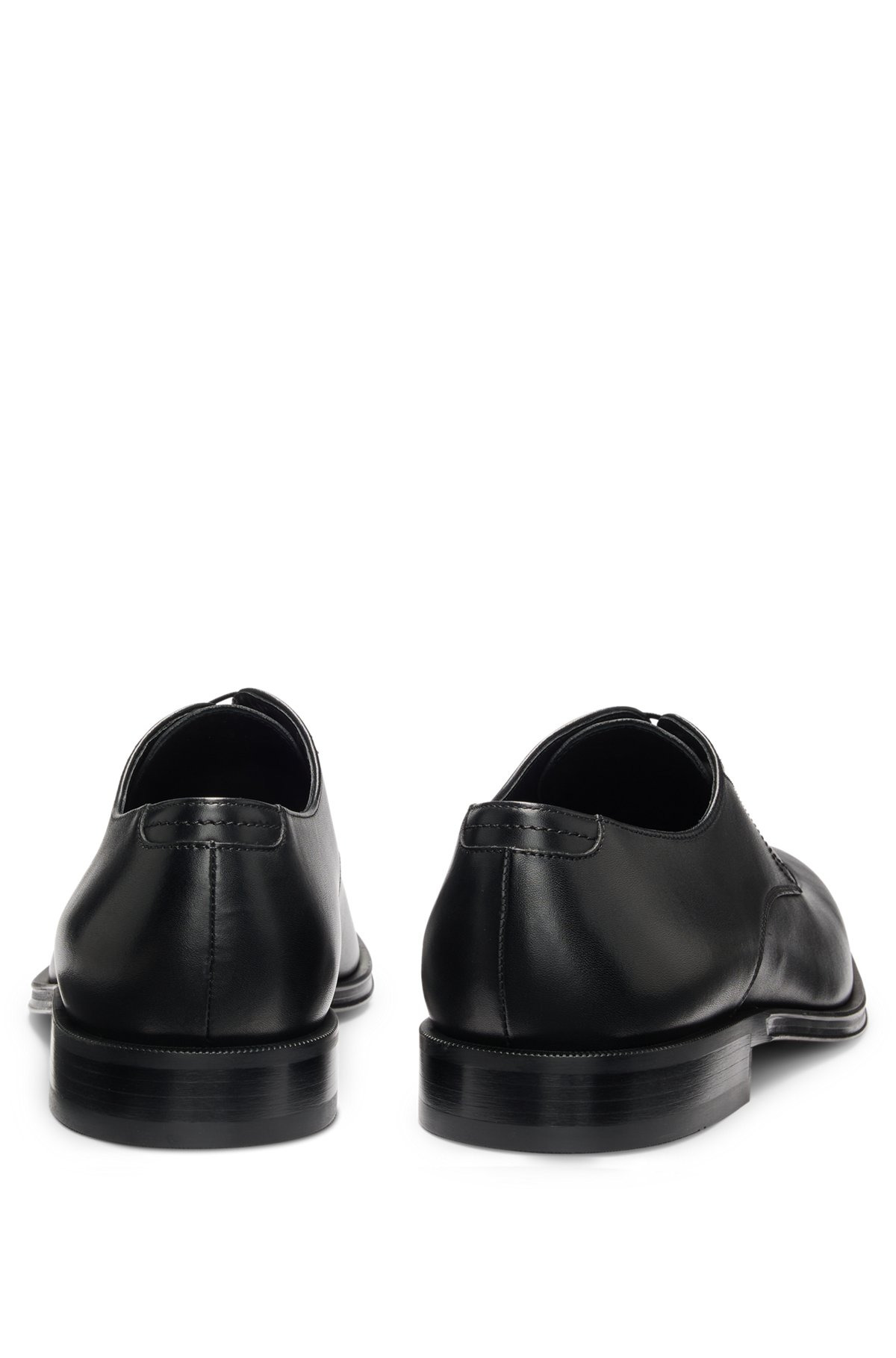 LEATHER DERBY SHOES WITH APRON TOE - 5