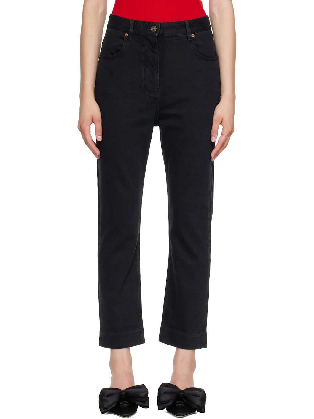 Black Stretch Denim Jeans - 1
