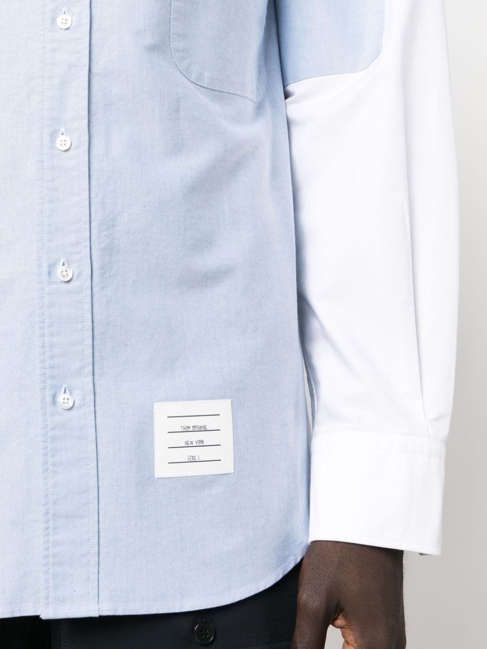 panelled cotton shirt - 5