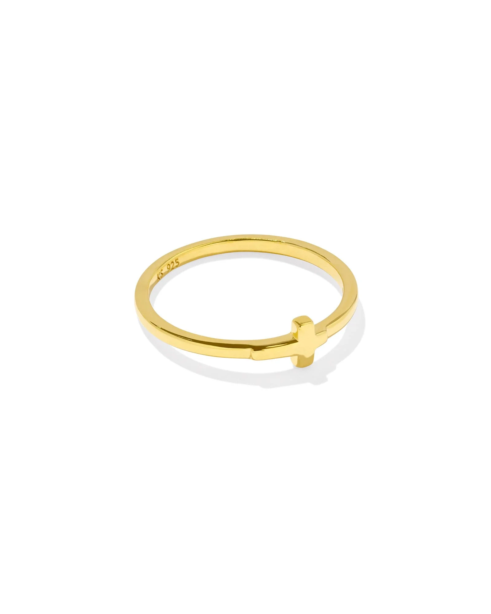 Cross Inline Band Ring in 18k Gold Vermeil - 1