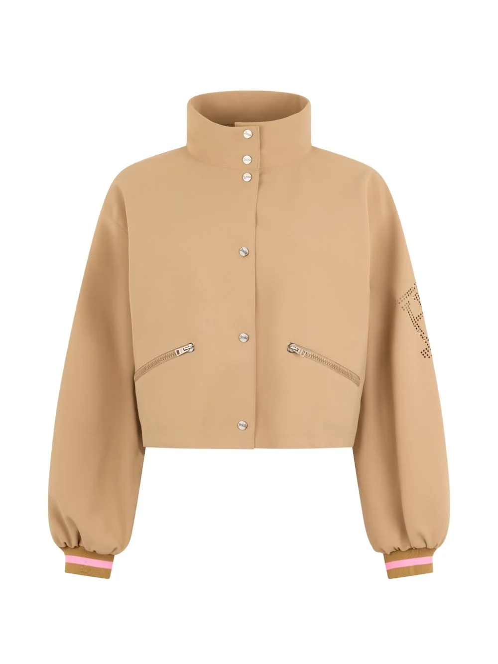 high-neck cropped jacket - 1