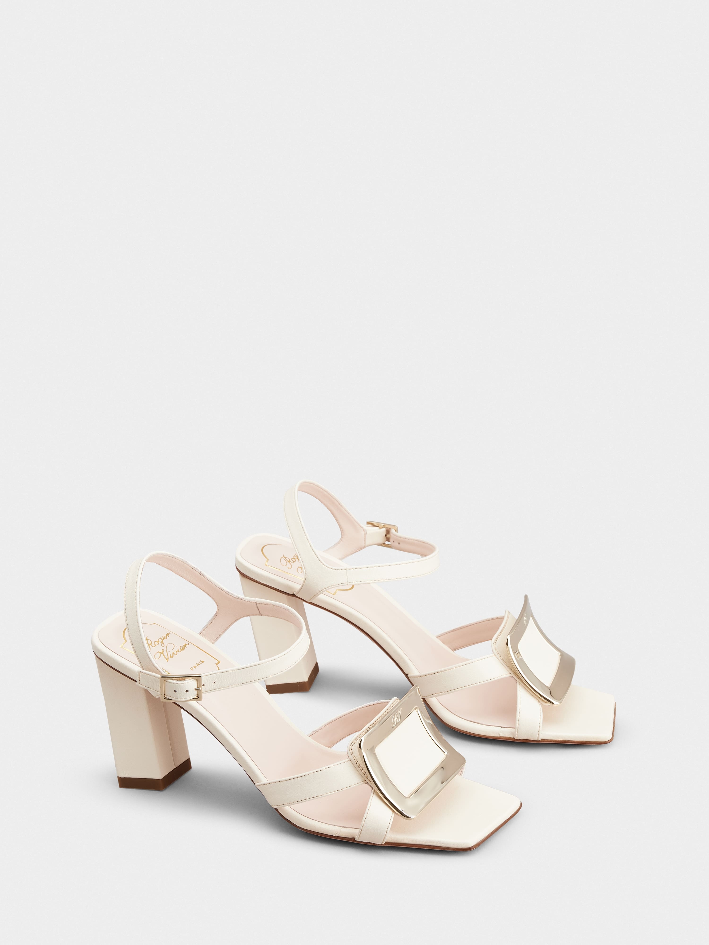 Belle Vivier Metal Buckle Sandals in Nappa Leather - 2