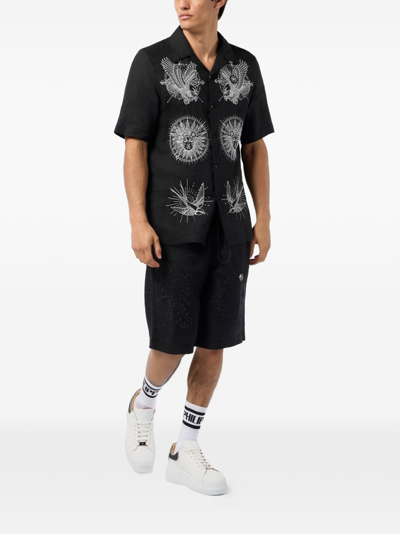 PHILIPP PLEIN tattoo embroidery bowling shirt outlook