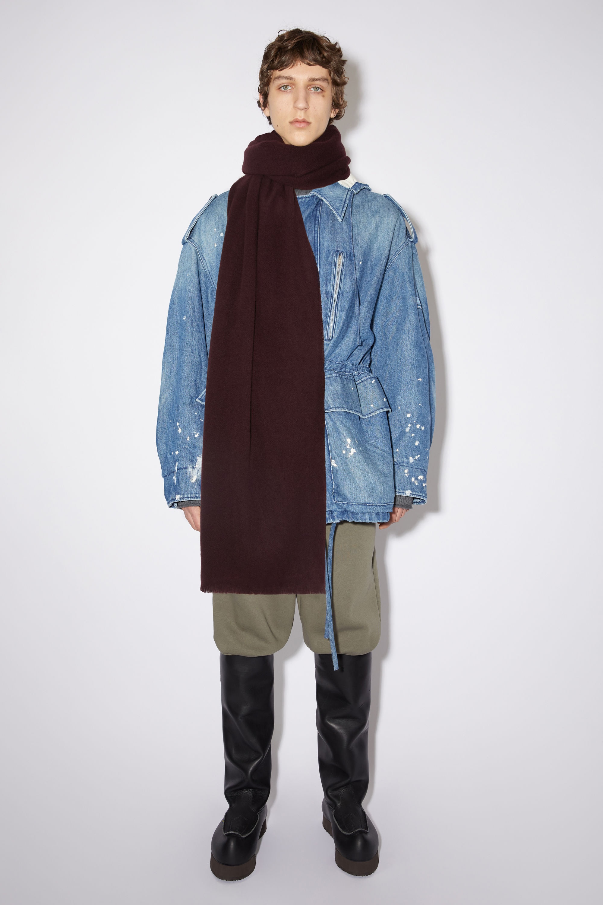 Soft wool scarf - Aubergine purple - 3