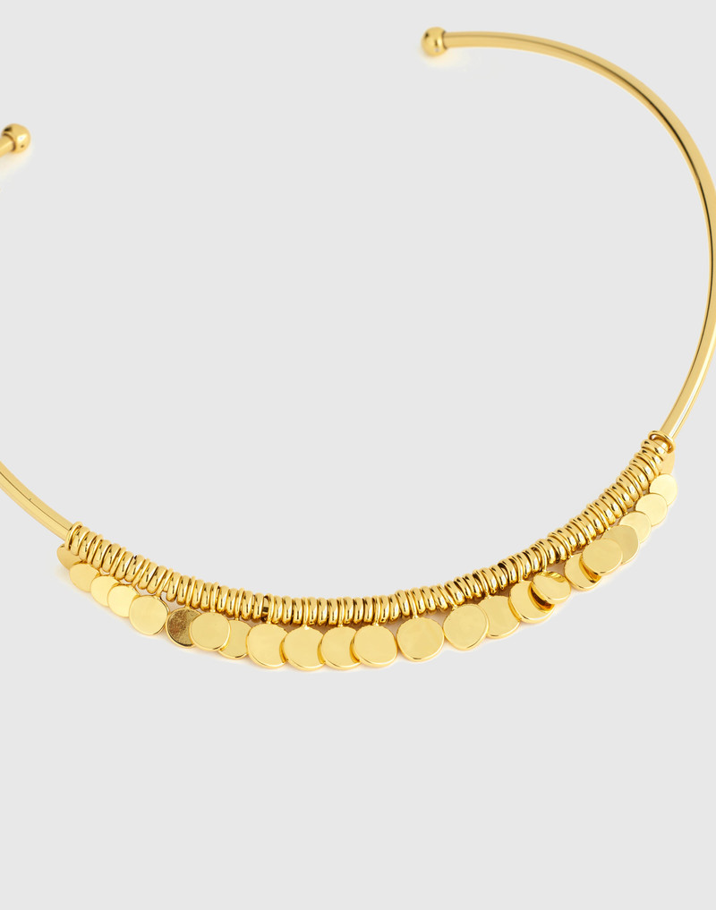 Coin Cluster Wire Choker Necklace 1