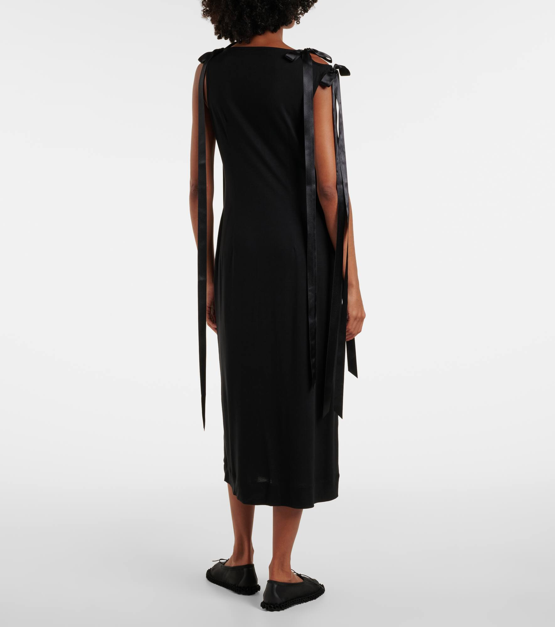 Bow-detail jersey midi dress - 3