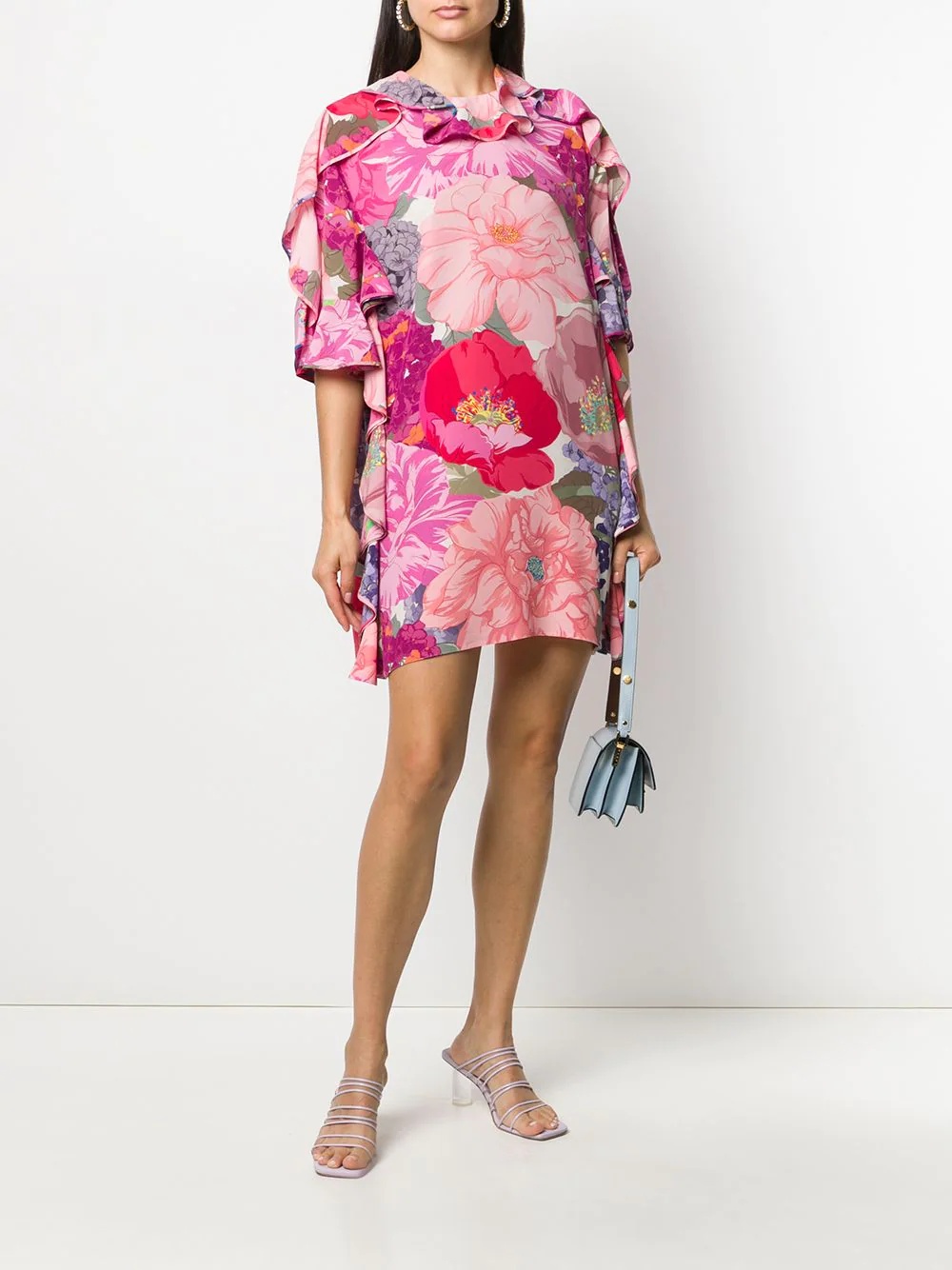 floral print ruffled dress - 2