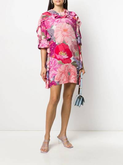 Valentino floral print ruffled dress outlook