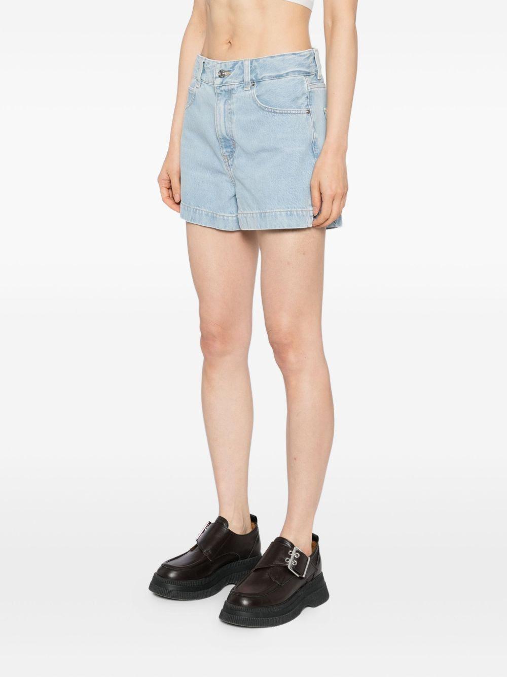 high-waisted denim shorts - 3