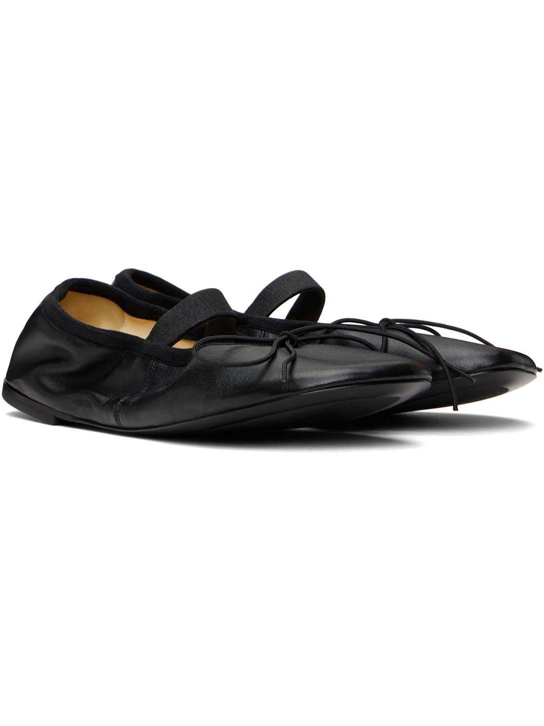 Black Glove Mary Jane Ballerina Flats - 4