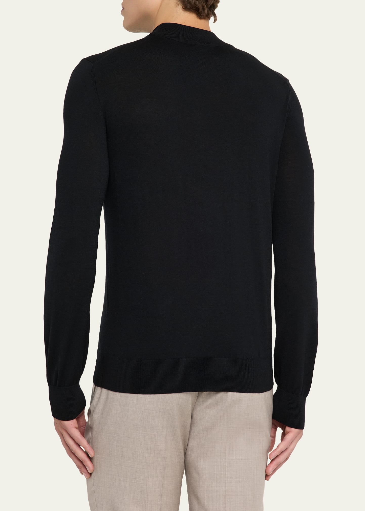Men's 18gg Wool Mock Neck Sweater - 3