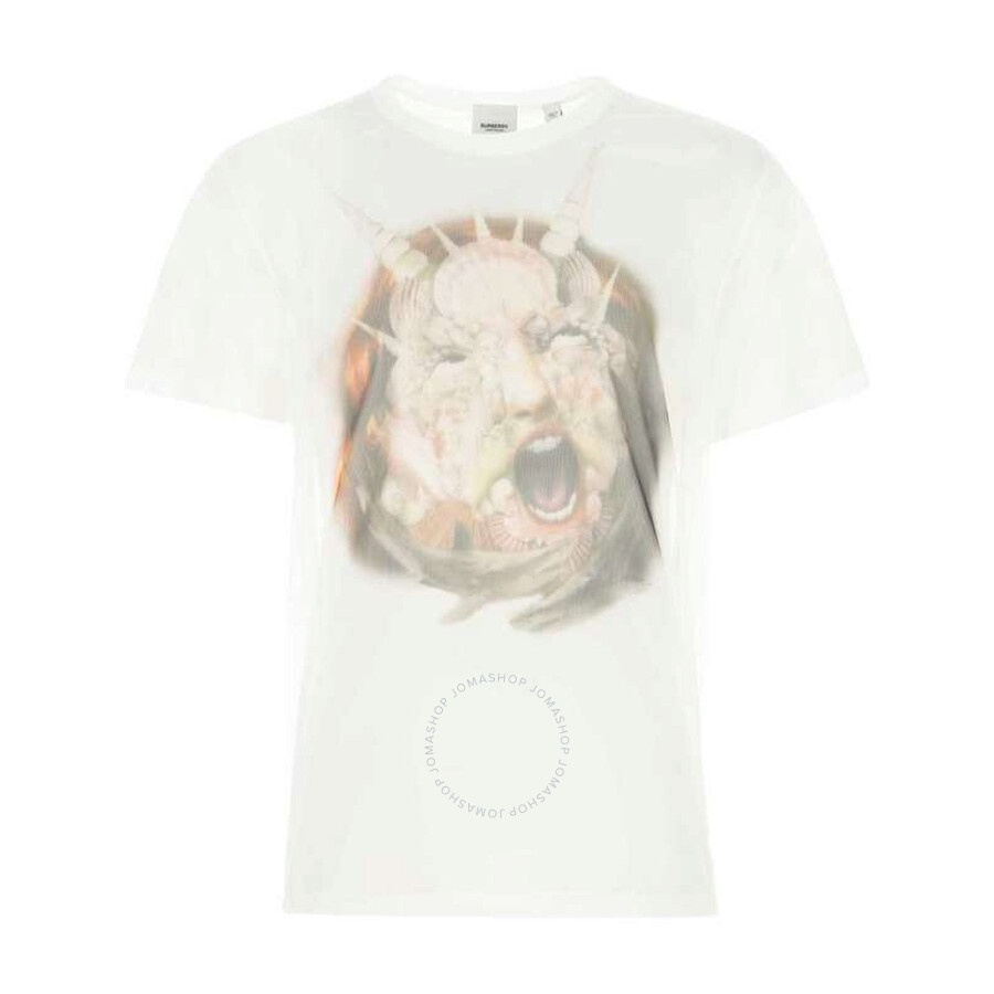 Burberry Men's White Sea Maiden Print Sheer Jersey Short Sleeve T-Shirt - 5