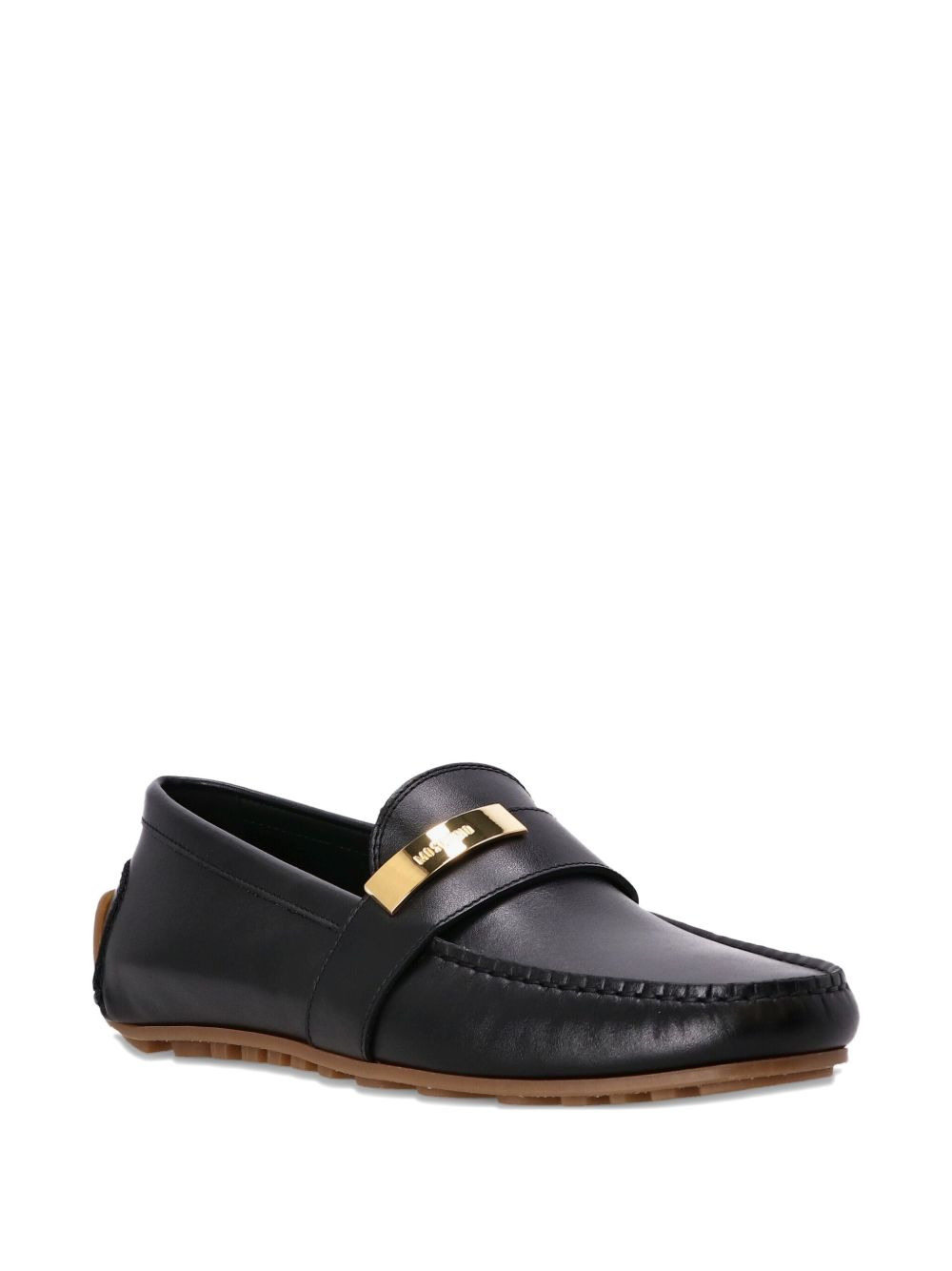 leather bar-detail loafers - 2