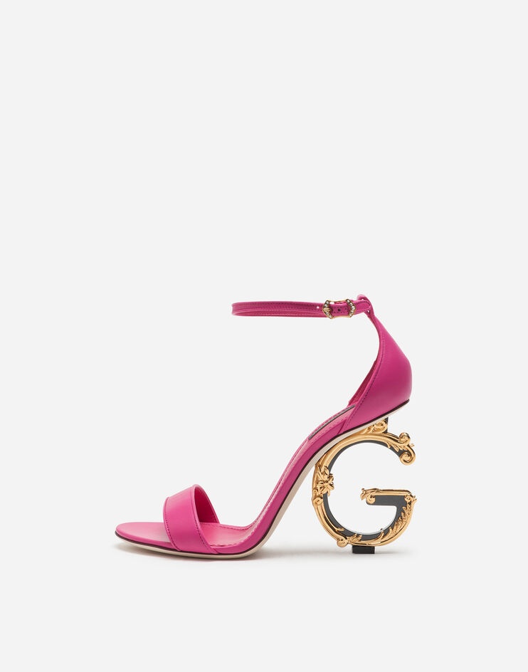 Nappa sandals with baroque DG heel - 5