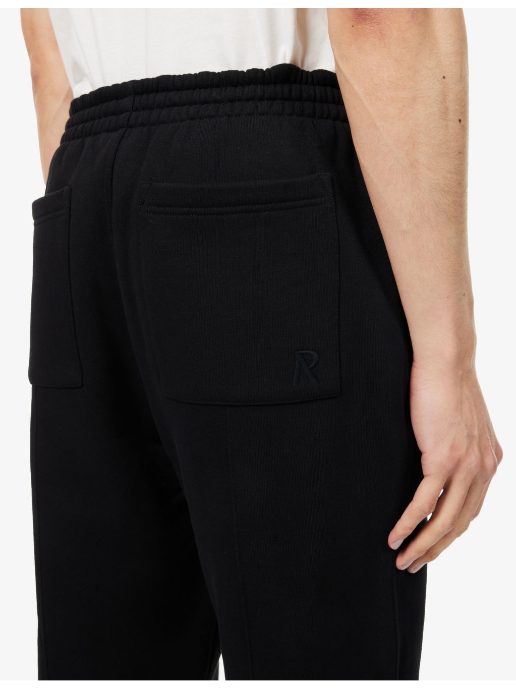 Initial two-slip-pockets straight-leg relaxed-fit cotton-jersey jogging bottoms - 6