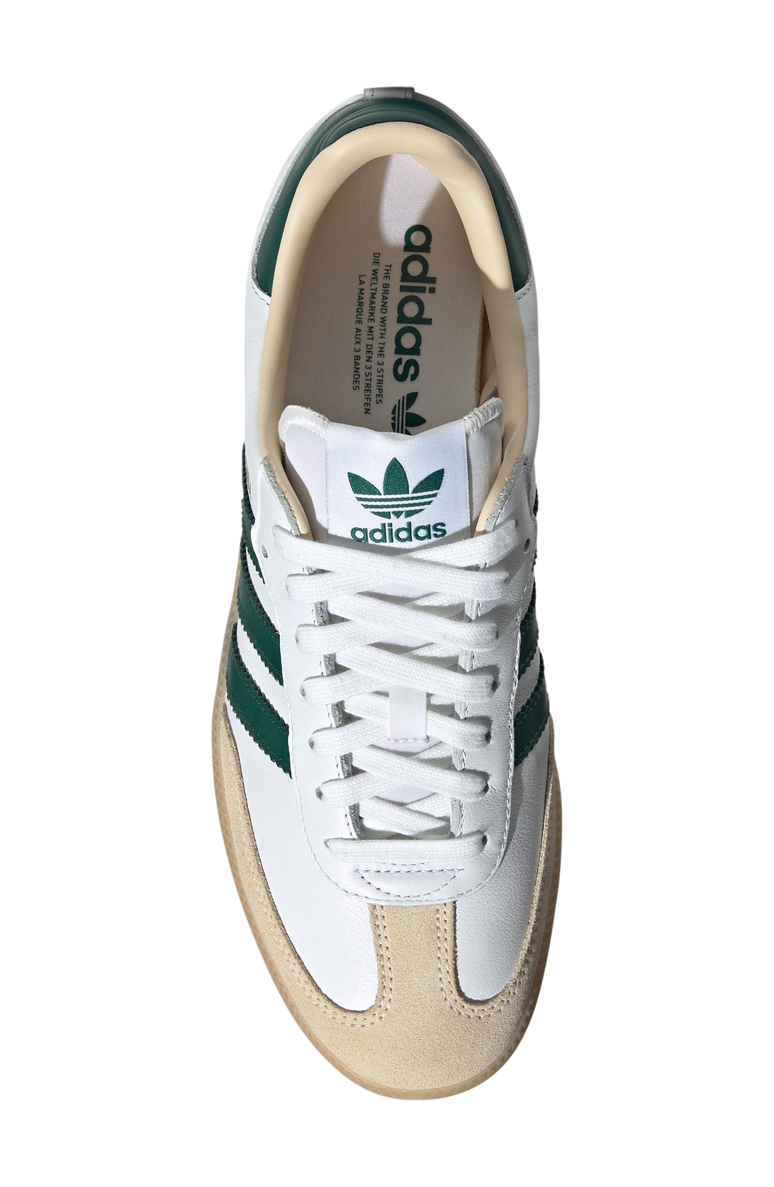 adidas Samba OG Sneaker in White/green/Gum at Nordstrom - 4