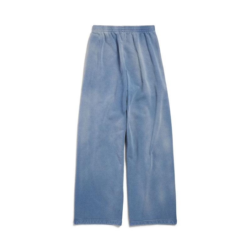 BALENCIAGA Men's Political Campaign Baggy Sweatpants in Faded Blue/white/red outlook