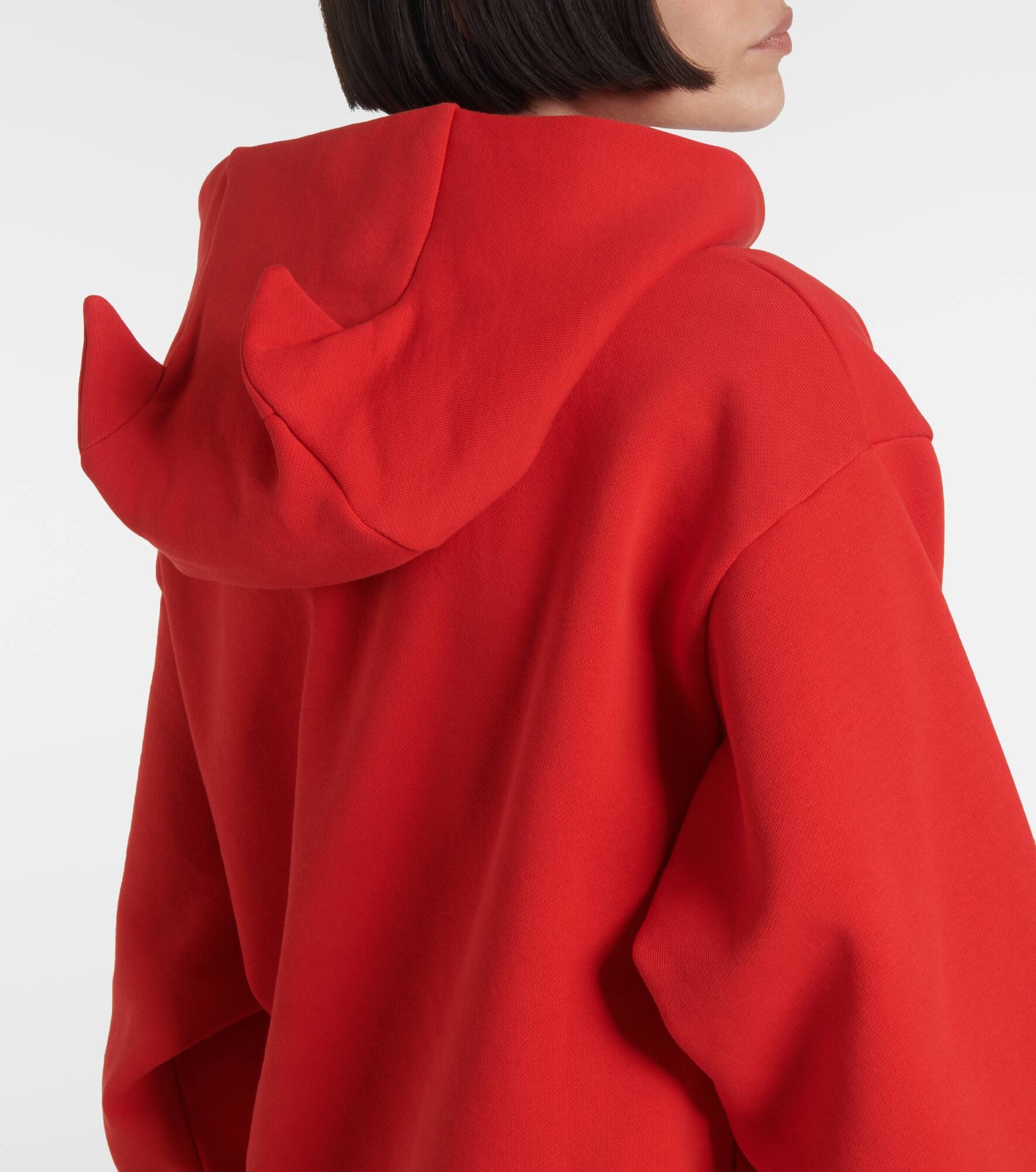 Horn cotton-blend jersey hoodie - 5