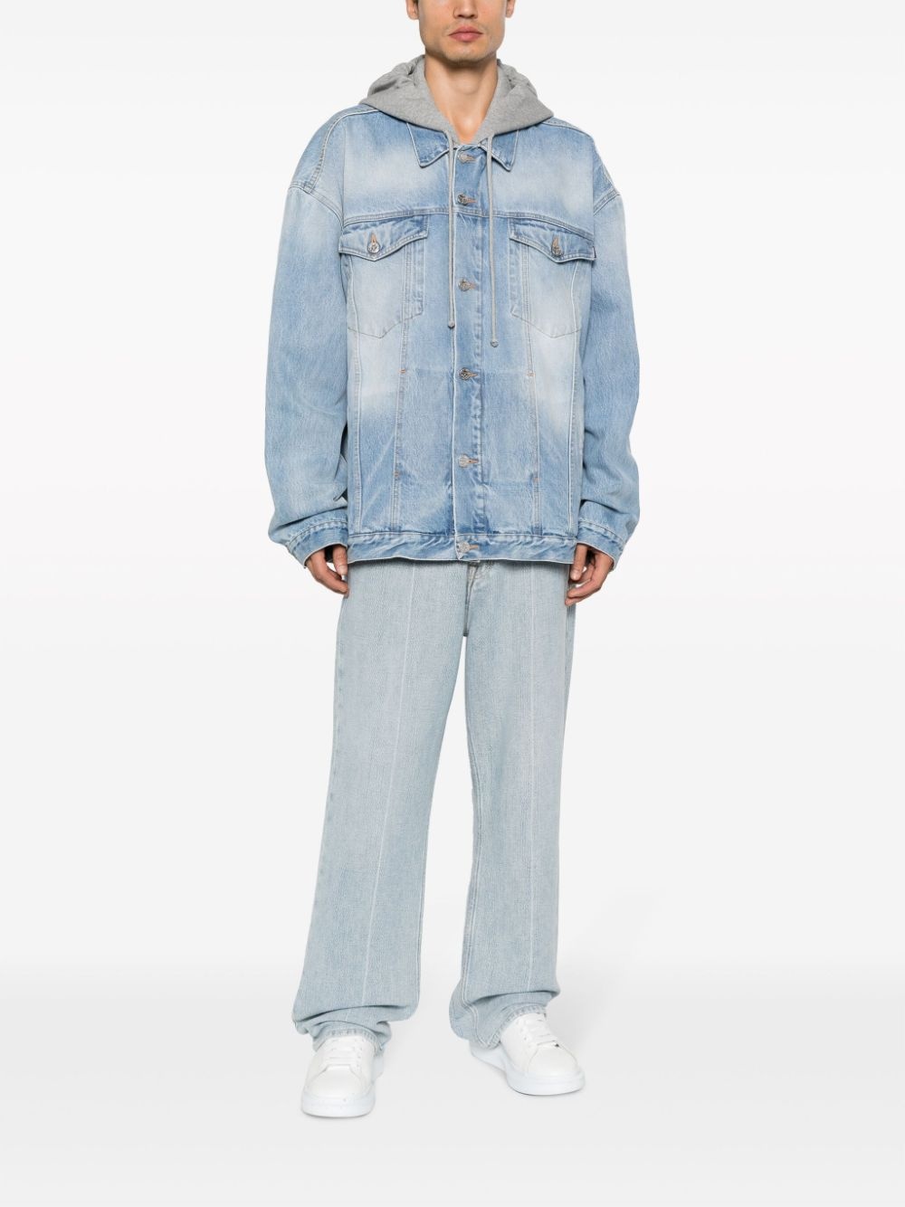 oversized hooded denim jacket - 2