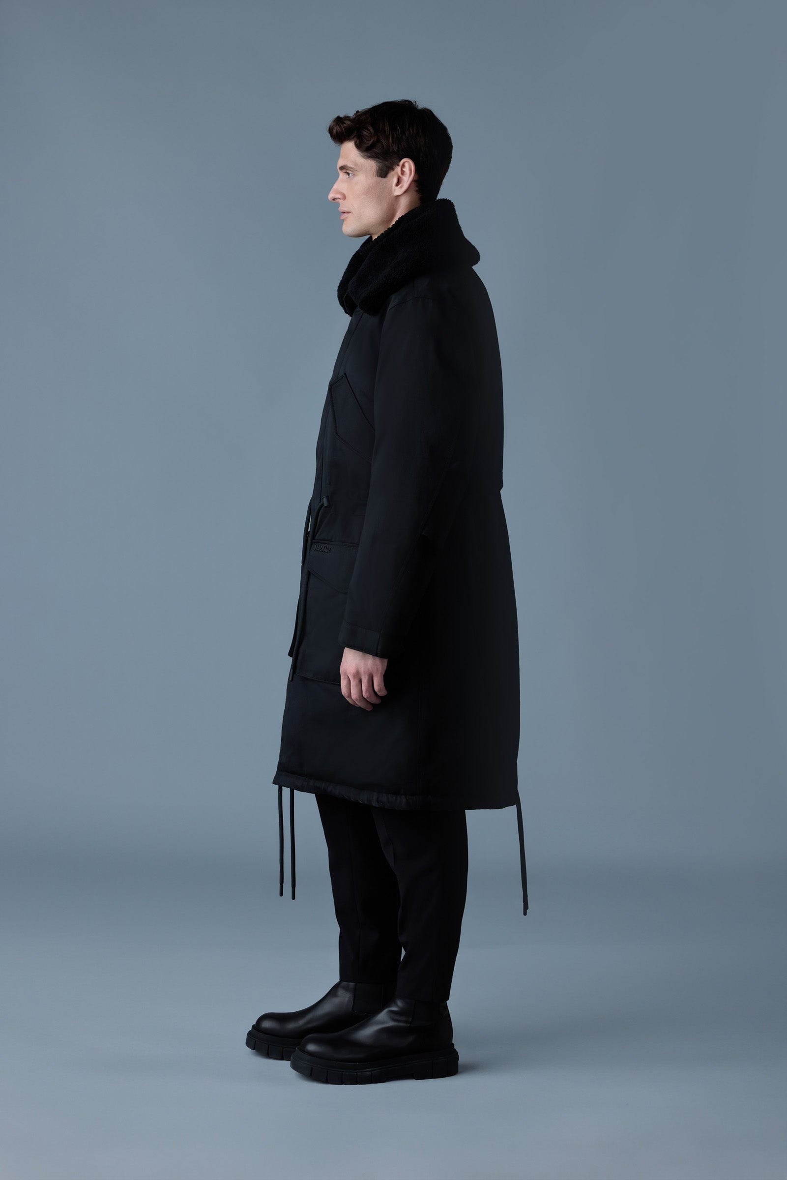 LEON Shearling Collar Down Parka - 3
