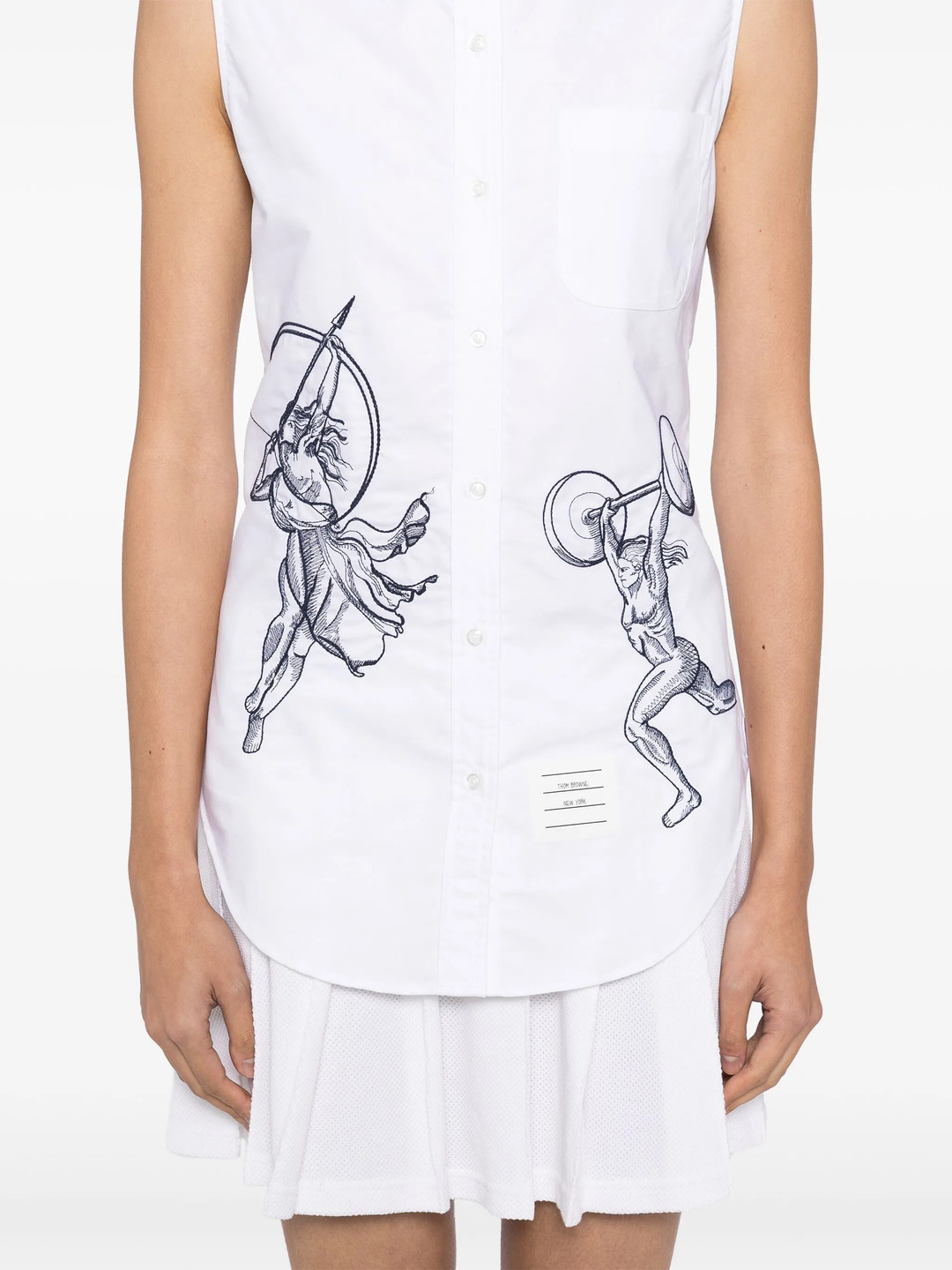 Classic Sleeveless Point Collar Blouse Women - 5